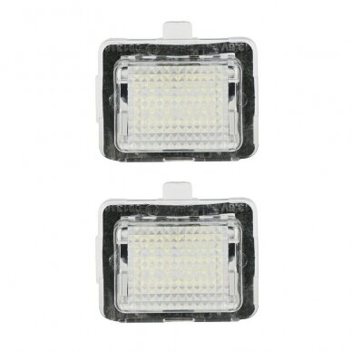 2x LED MB W204, W212, W216, W221, W207 18 SMD 3w/12v Sertifikuotas numerio apšvietimo lemputės 5