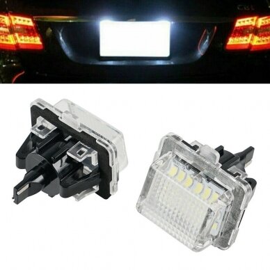 2x LED MB W204, W212, W216, W221, W207 18 SMD 3w/12v Sertifikuotas numerio apšvietimo lemputės 2 2x LED MB W204, W212, W216, W221, W207 18 SMD 3w/12v Sertifikuotas numerio apšvietimo lemputės 2