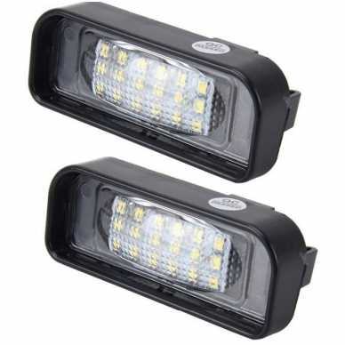Sertifikuotas 2x LED MB W220 99-05 S-class 18 SMD 3w/12v numerio apšvietimo lemputės Sertifikuotas 2x LED MB W220 99-05 S-class 18 SMD 3w/12v numerio apšvietimo lemputės