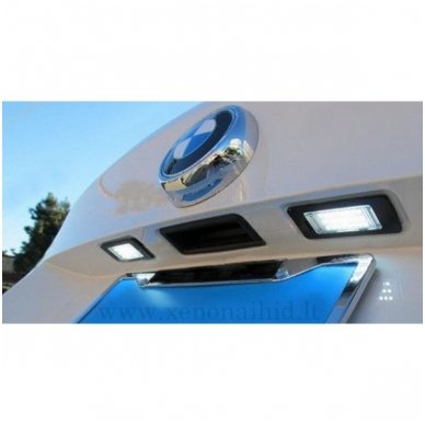 Sertifikuotas 2x Led OEM Error-free numerio apšvietimas BMW 1/ 3/ 5/ X - serijos 18 SMD 6000k 6 Sertifikuotas 2x Led OEM Error-free numerio apšvietimas BMW 1/ 3/ 5/ X - serijos 18 SMD 6000k 6