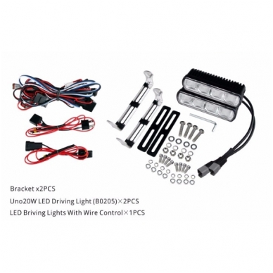 2x MINI LED BAR sertifikuoti žibintai OSRAM-CRDP 2x20W 2x1515LM 12-24V (E9 HR PL) COMBO 2x16cm 3