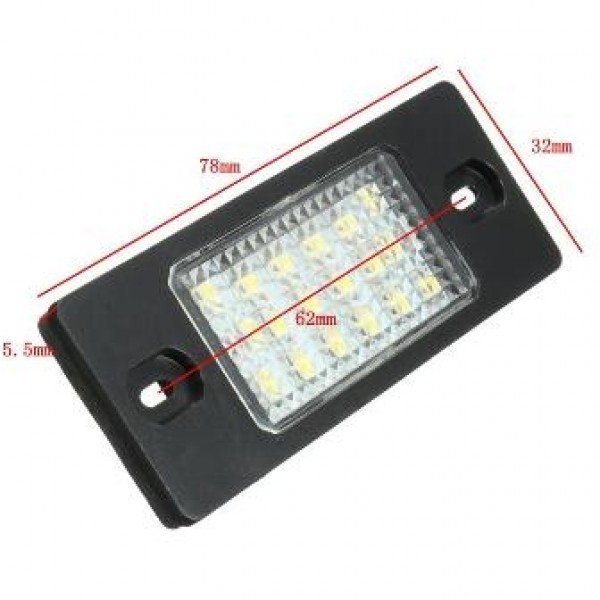 Sertifikuotas 2x Led OEM Error-free numerio apšvietimas  Volkswagen Porsche automobilių 18 SMD 6000k 3
