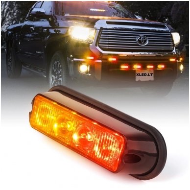 Įspėjamasis galingas 4 LED švyturėlis - raudonas 12V-24V 6 Įspėjamasis galingas 4 LED švyturėlis - raudonas 12V-24V 6