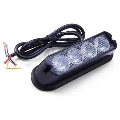 Įspėjamasis galingas 4 LED švyturėlis - raudonas 12V-24V 1 Įspėjamasis galingas 4 LED švyturėlis - raudonas 12V-24V 1