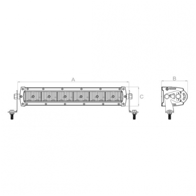 LED BAR sertifikuotas žibintas 60W 6000LM 12-24V (E9 HR PL) FLOOD 21cm 10