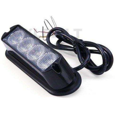 Įspėjamasis galingas 4 LED švyturėlis - raudonas 12V-24V 2