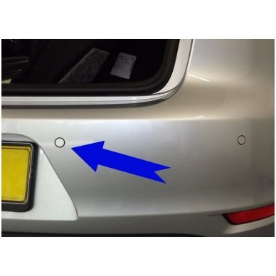 4-ių įleidžiamų pilkos spalvos jutiklių parkavimo sistema "EAGLE" su garsiniu signalu 6