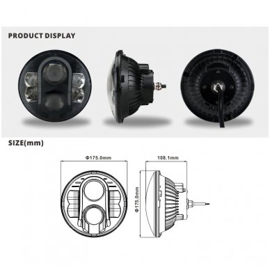 7" LED HIGH/LOW + gabaritas (A02) priekinis sertifikuotas žibintas 18 7" LED HIGH/LOW + gabaritas (A02) priekinis sertifikuotas žibintas 18