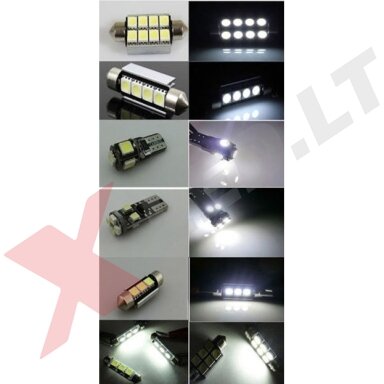 Audi A4 B6 B7 avant LED salono apšvietimo lempučių komplektas Audi A4 B6 B7 avant LED salono apšvietimo lempučių komplektas