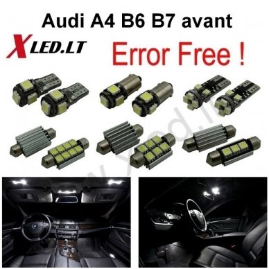 Audi A4 B6 B7 avant LED salono apšvietimo lempučių komplektas Audi A4 B6 B7 avant LED salono apšvietimo lempučių komplektas