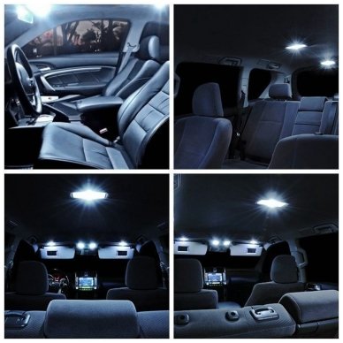Audi A4 B6 B7 sedanas LED salono apšvietimo lempučių komplektas 5