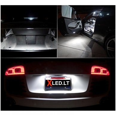 Audi A4 B6 B7 sedanas LED salono apšvietimo lempučių komplektas 6