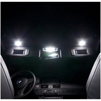 Audi A4 B6 B7 sedanas LED salono apšvietimo lempučių komplektas 9