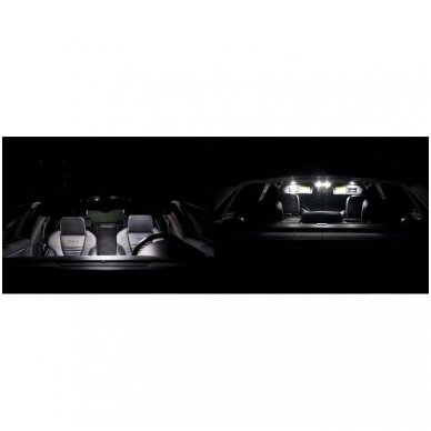 Audi A4 B6 B7 sedanas LED salono apšvietimo lempučių komplektas 12