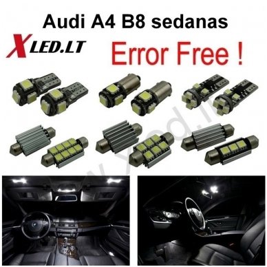 Audi A4 B8 sedanas LED salono apšvietimo lempučių komplektas