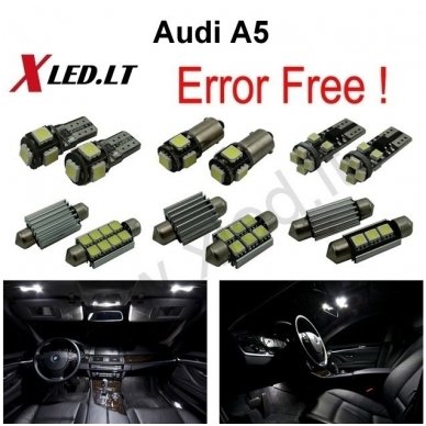 Audi A5 LED salono apšvietimo lempučių komplektas