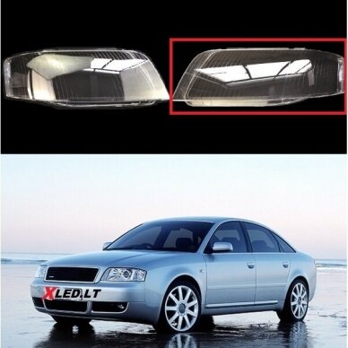 AUDI A6 C5 (2002-2005) Facelift - Kairės pusės žibinto stiklas AUDI A6 C5 (2002-2005) Facelift - Kairės pusės žibinto stiklas