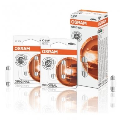 Automobilinė emputė C5W / F10 1vnt. OSRAM 6418 Original 12V 5W, 36mm 4050300838397 2 Automobilinė emputė C5W / F10 1vnt. OSRAM 6418 Original 12V 5W, 36mm 4050300838397 2