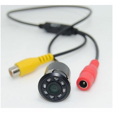 Automobilio priekio / galo vaizdo kamera įleidžiama tiesi - su atstumo rėmeliu ir IR LED apšvietimu PAL 170* 5