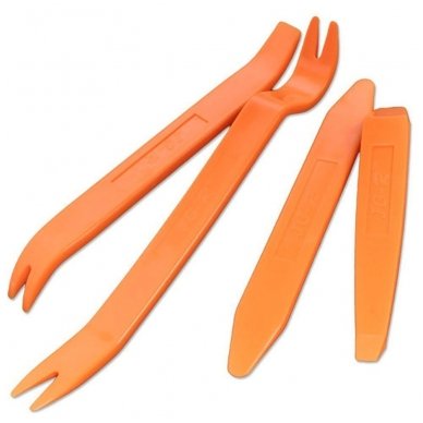 Automobilio plastikinių dalių ardymo 4 įrankių komplektas 1