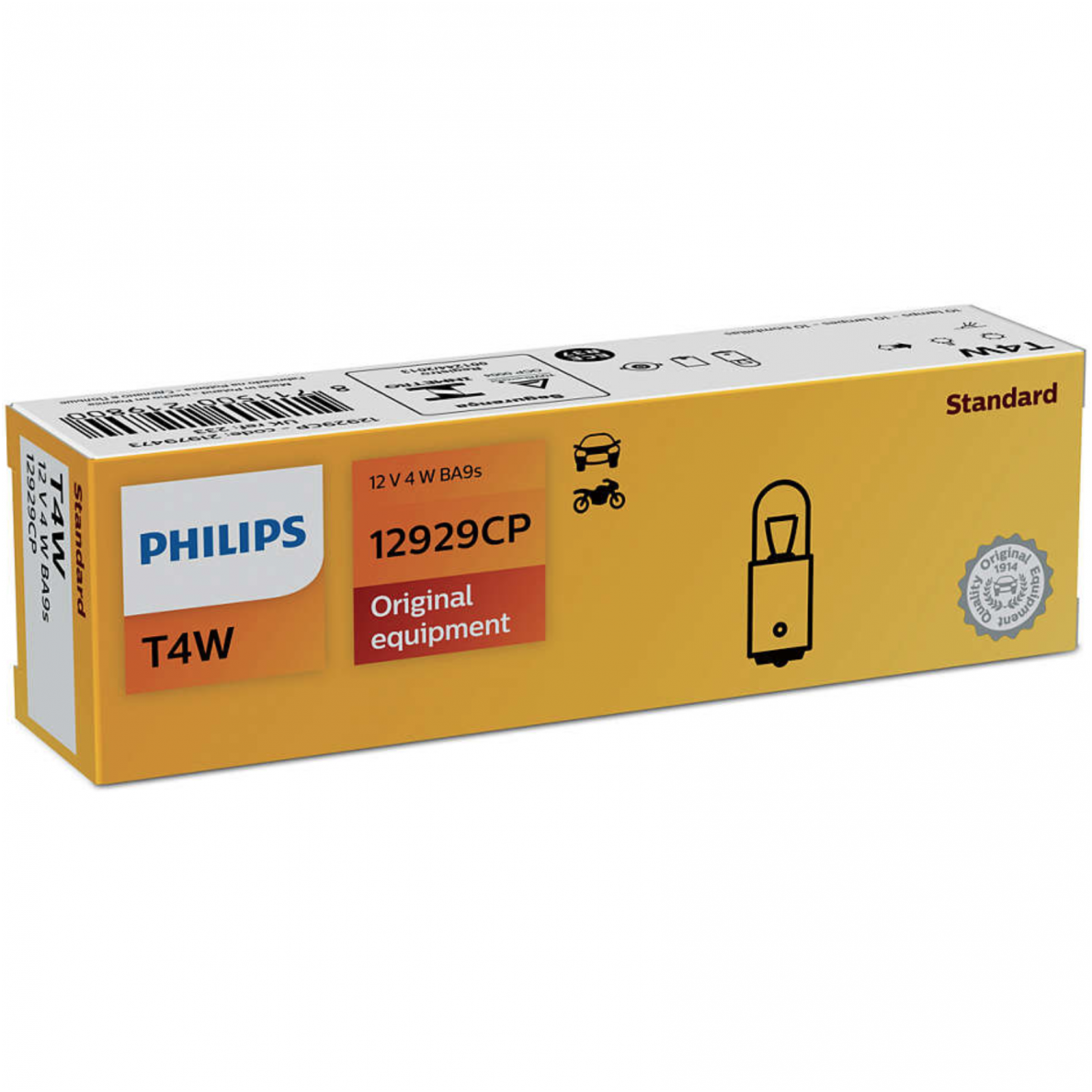 BA9S/T4W PHILIPS 12V 4W halogeninė lemputė 12929CP 2 BA9S/T4W PHILIPS 12V 4W halogeninė lemputė 12929CP 2