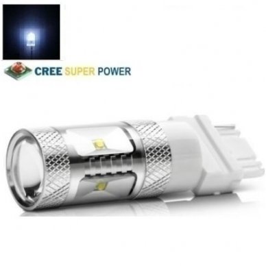 Balta LED P27W / 3156 - 9w, 6 CREE LED dviejų kontaktų amerikietiškų automobilių lemputė