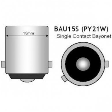 BAU15S / PY21W posūkio lemputės jungtis tvirtinimas į žibintą 2