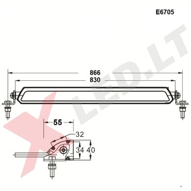 BLACK SLIM LED BAR žibintas 156W 15600LM 12-24V + posūkis ir gabaritas 83cm. 18 BLACK SLIM LED BAR žibintas 156W 15600LM 12-24V + posūkis ir gabaritas 83cm. 18