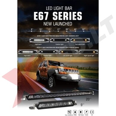BLACK SLIM LED BAR žibintas 84W 8400LM 12-24V + posūkis ir gabaritas 53cm. 2 BLACK SLIM LED BAR žibintas 84W 8400LM 12-24V + posūkis ir gabaritas 53cm. 2