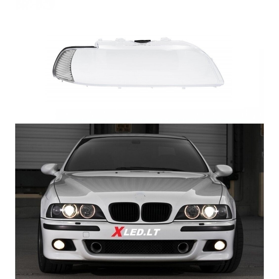 BMW 5 E39 (2000-2003) Facelift - Dešinės pusės žibinto stiklas, su chromuotu posūkio reflektorium