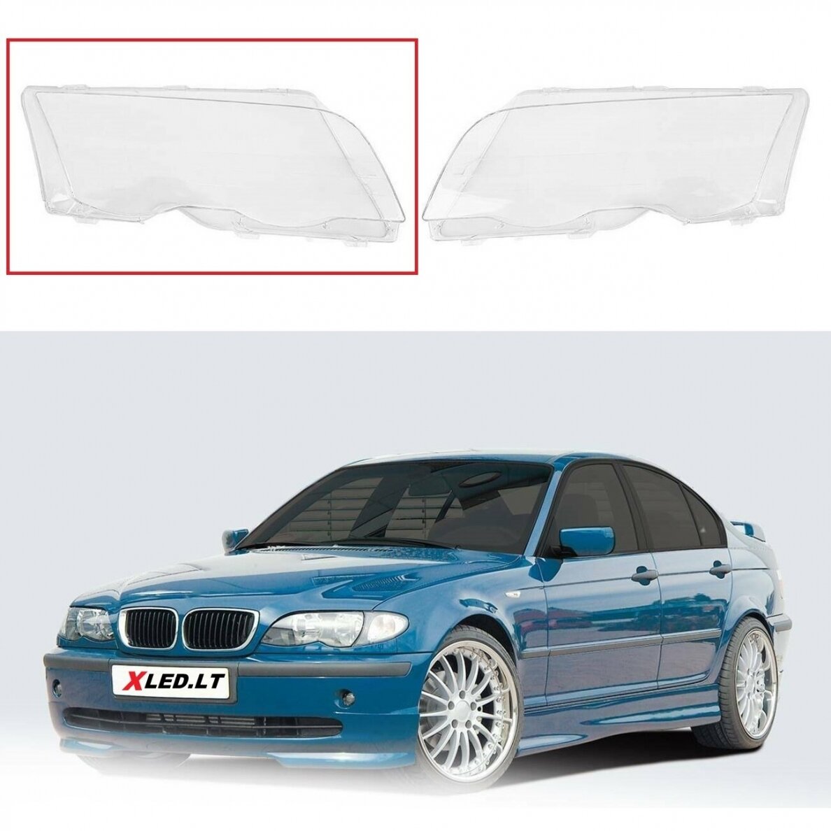 BMW 3 E46 (2001-2005) Facelift - Dešinės pusės žibinto stiklas BMW 3 E46 (2001-2005) Facelift - Dešinės pusės žibinto stiklas