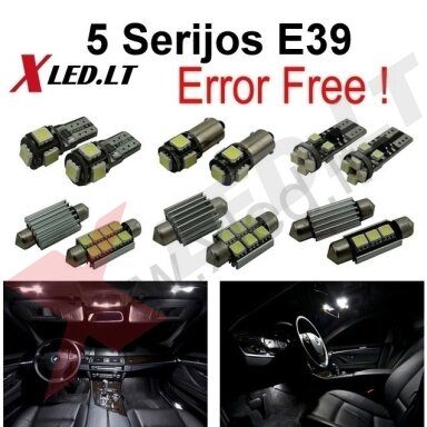 BMW 5 E39 LED salono apšvietimo lempučių komplektas BMW 5 E39 LED salono apšvietimo lempučių komplektas