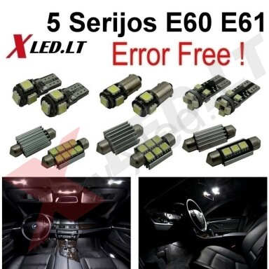BMW 5 E60 E61 LED salono apšvietimo lempučių komplektas BMW 5 E60 E61 LED salono apšvietimo lempučių komplektas