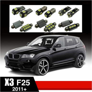 BMW X3 F25 LED salono apšvietimo lempučių komplektas BMW X3 F25 LED salono apšvietimo lempučių komplektas