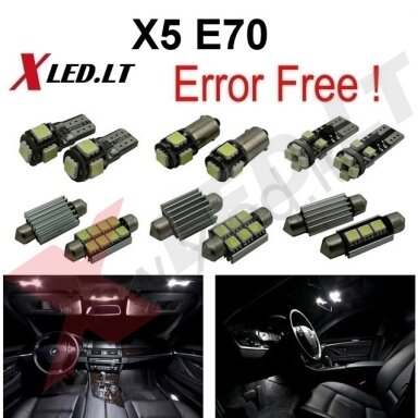 BMW X5 E70 LED salono apšvietimo lempučių komplektas BMW X5 E70 LED salono apšvietimo lempučių komplektas