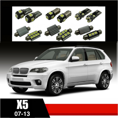 BMW X5 E70 LED salono apšvietimo lempučių komplektas BMW X5 E70 LED salono apšvietimo lempučių komplektas
