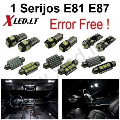 BMW 1 E81 E87 LED salono apšvietimo lempučių komplektas 1