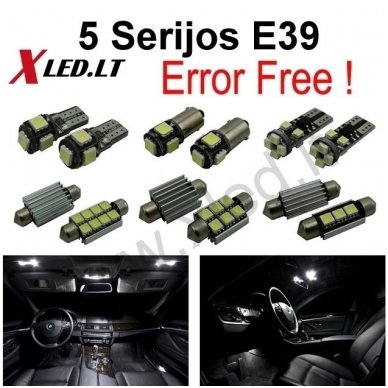 BMW 5 E39 LED salono apšvietimo lempučių komplektas 1