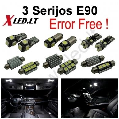 BMW 3 E90 LED salono apšvietimo lempučių komplektas 1 BMW 3 E90 LED salono apšvietimo lempučių komplektas 1