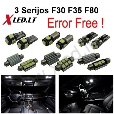 BMW 3 F30 F35 F80 LED salono apšvietimo lempučių komplektas 1 BMW 3 F30 F35 F80 LED salono apšvietimo lempučių komplektas 1