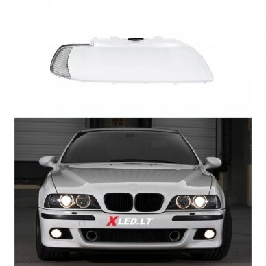 BMW 5 E39 (2000-2003) Facelift - Dešinės pusės žibinto stiklas, su chromuotu posūkio reflektorium BMW 5 E39 (2000-2003) Facelift - Dešinės pusės žibinto stiklas, su chromuotu posūkio reflektorium