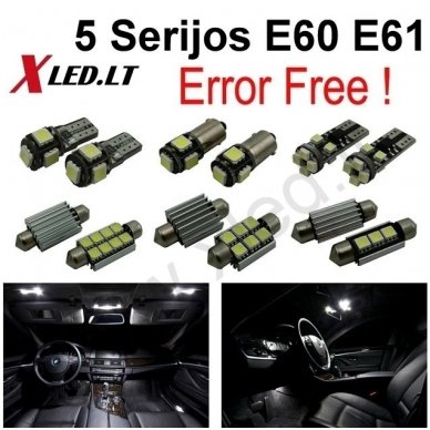 BMW 5 E60 E61 LED salono apšvietimo lempučių komplektas 1