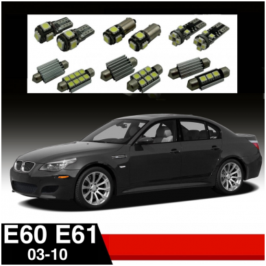 BMW 5 E60 E61 LED salono apšvietimo lempučių komplektas