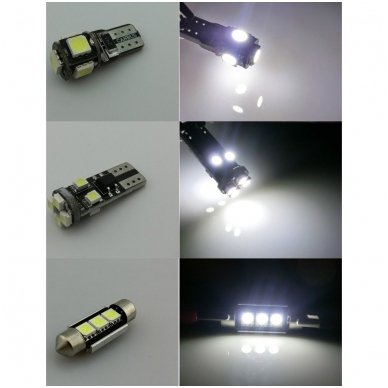 BMW 5 E60 E61 LED salono apšvietimo lempučių komplektas 3 BMW 5 E60 E61 LED salono apšvietimo lempučių komplektas 3