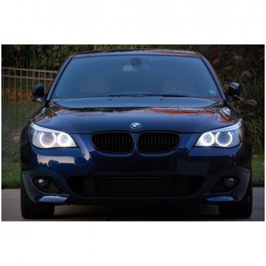 LED 72 SMD Angel Eyes balti šviesos žiedai BMW E60 iki LCI 4