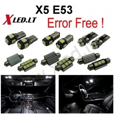 BMW X5 E53 LED salono apšvietimo lempučių komplektas 1
