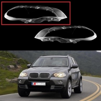 BMW X5 E70 (2007 - 2013) - Dešinės pusės žibinto stiklas BMW X5 E70 (2007 - 2013) - Dešinės pusės žibinto stiklas