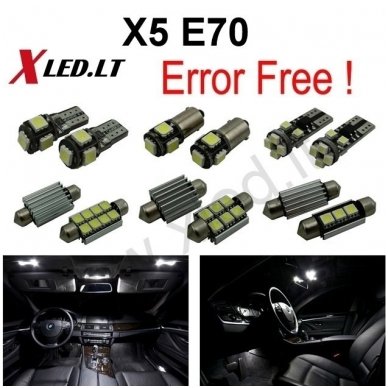 BMW X5 E70 LED salono apšvietimo lempučių komplektas 1 BMW X5 E70 LED salono apšvietimo lempučių komplektas 1