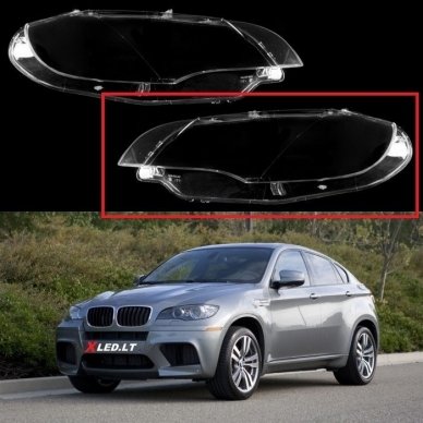BMW X6 E71 / X5M (2007-2014) - Kairės pusės žibinto stiklas BMW X6 E71 / X5M (2007-2014) - Kairės pusės žibinto stiklas