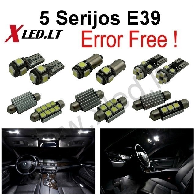 BMW 5 E39 LED salono apšvietimo lempučių komplektas 1 BMW 5 E39 LED salono apšvietimo lempučių komplektas 1
